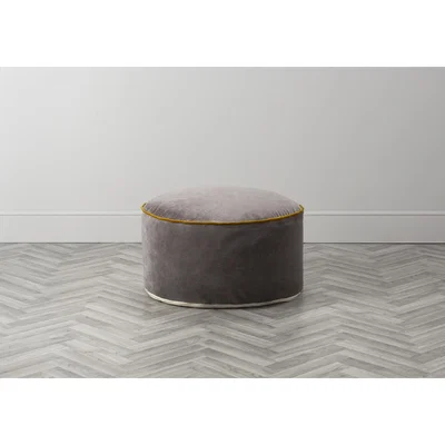 Perch and Parrow Mira Grey Velvet Pouffe