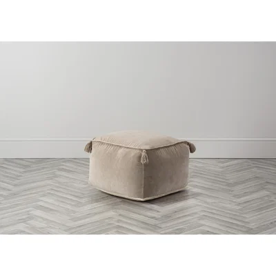 Perch and Parrow Harley Siver Velvet Pouffe