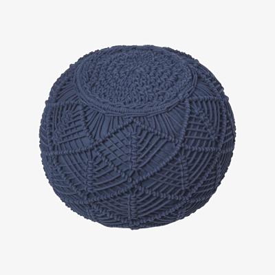The Range Macrame Crochet Knitted Pouffe - Navy / 40cm