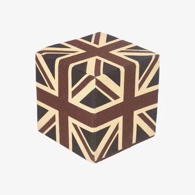 The Range Cotton Cube Pouffe Vintage Union Jack - Blue, Red and White