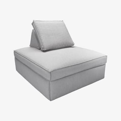 Sofa.com Harry Large Pouffe with bolster cushion in Cobble Brushed Linen Cotton - sofa.com