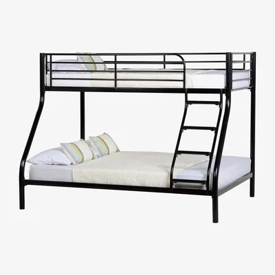 Furniture123 Black Metal Triple Sleeper Bunk Bed - Tandi - Seconique