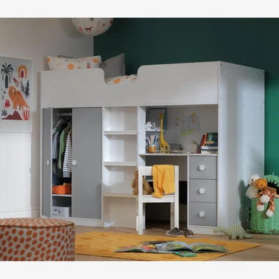 Habitat Habitat Jackson Single Highsleeper Bed Frame - White & Grey