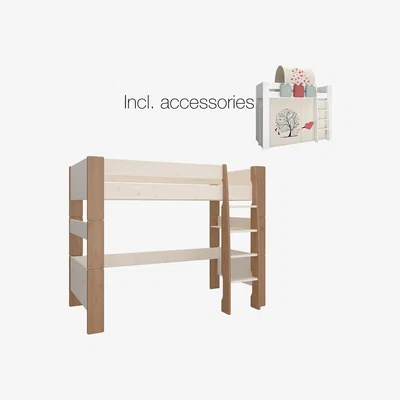 The Range Steens For Kids 2 Tone High Sleeper Bed With Accessories - Two Tone & Neutral