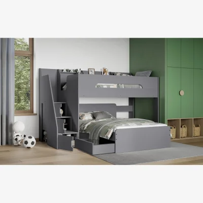 The Range Stepaside L Shaped Triple Sleeper Grey - Grey