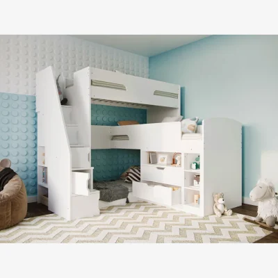 The Range Oscar Triple Bunk Bed White - White