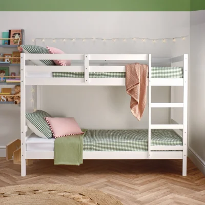 The Range Splittable Wooden Bunk Bed Single Twin Sleeper  - White / Bunk Bed