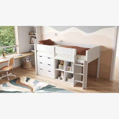 The Range Loop Midsleeper Bed Full Set White - White