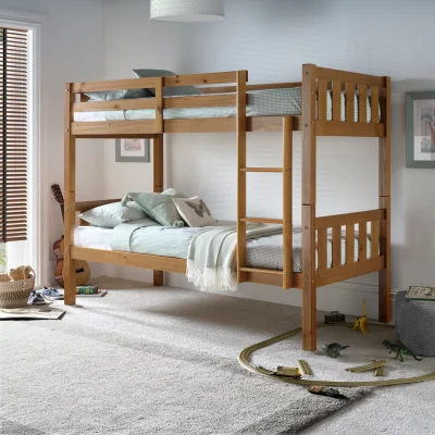 The Range Icon Pine Wooden Bunk Bed With Orthopaedic Mattresses - Pine