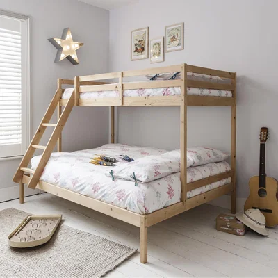 The Range Kent Triple Bunk Bed in Natural Pine - Brown