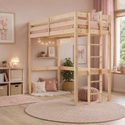 The Range Memphis Heavy Duty High Sleeper Single Pine Bunk Bed - Natural