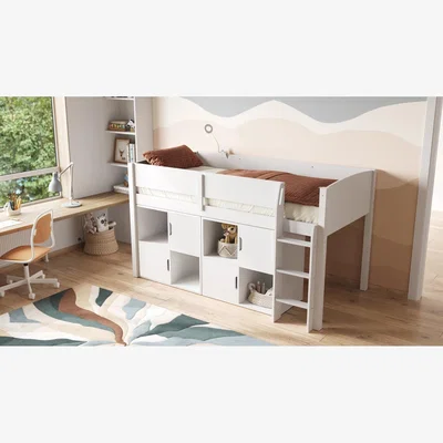 The Range Loop Midsleeper Bed Cube Unit Set White - 4 Doors - White