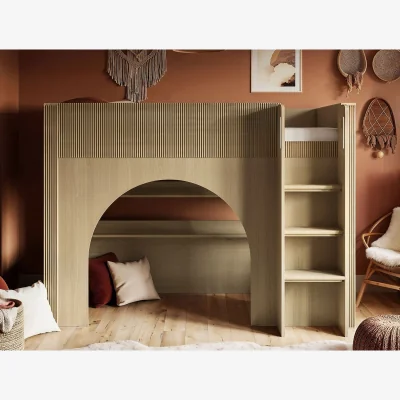 The Range Kaska Bunk Bed with Ribbed Panel - Oak