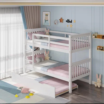 The Range Oliver Wooden Bunk Bed With Trundle - White