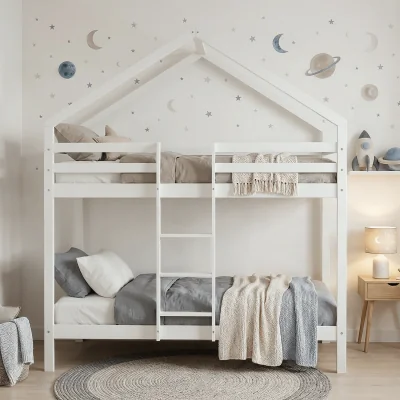 The Range Kirstine 3ft Single Bunk Bed with Safety Rails - White