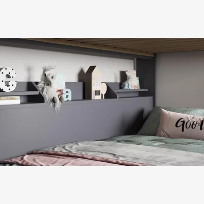 The Range Slick Staircase Triple Bunk Bed Grey - Grey