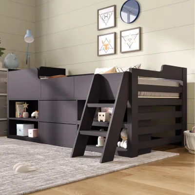 The Range Cabin Bed Mid Sleeper Bed Frame - Grey