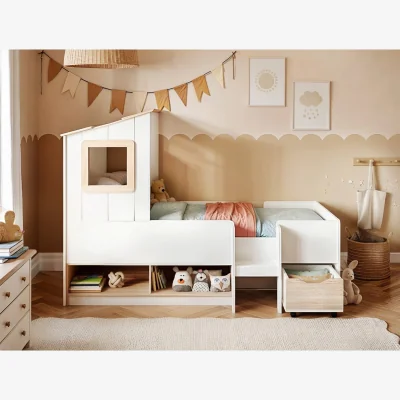 The Range Millie Low Sleeper House Bed with Storage White - White