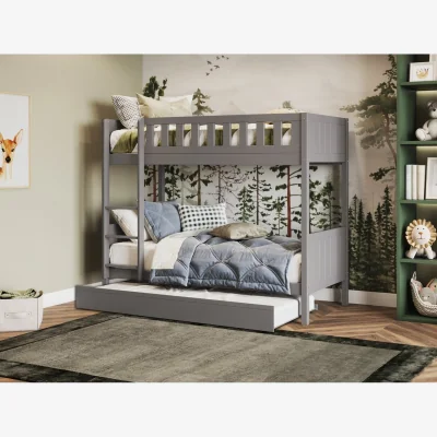 The Range Bea Shorty Wooden Bunk Bed with Trundle - Grey