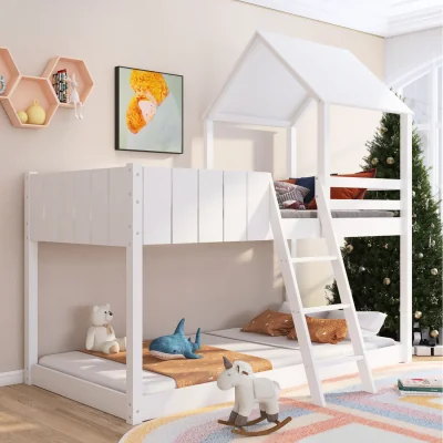 The Range Single Treehouse Canopy Mid Sleeper Cabin Bed - White