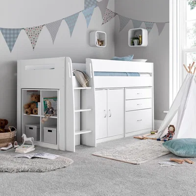 The Range Lacy White Storage Mid Sleeper Bed - White / Yes