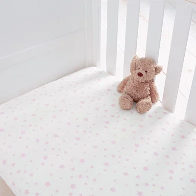 Habitat Silentnight Safe Nights Nursery Pink Fitted Sheets - Cot