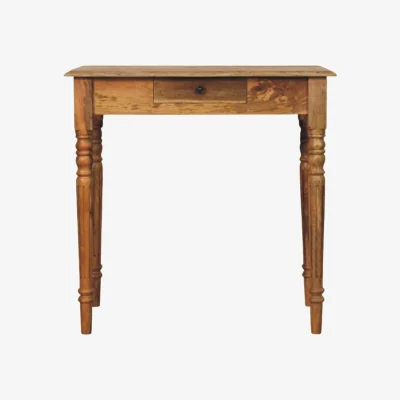 The Range Solid Wood Oakish Turned Leg Writing Desk - Oak-ish