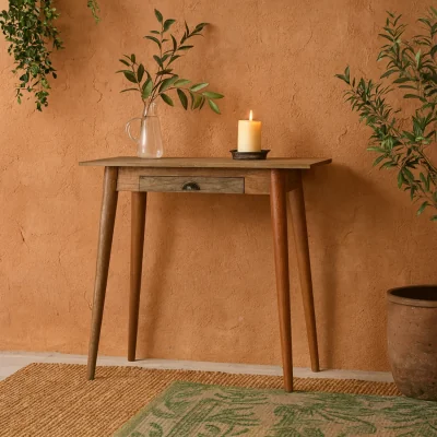 The Range Grasse Mini Mango Wood Writing Desk with Drawer - Brown