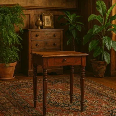 The Range Chantilly Chestnut Mango Wood Writing Desk with Turned Legs - Chestnut