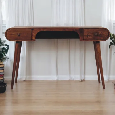 The Range Solid Wood Chestnut London Arch Writing Desk - Brown