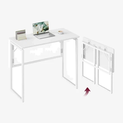 The Range Foldable Writing Desk One Piece Top, White - Snow White