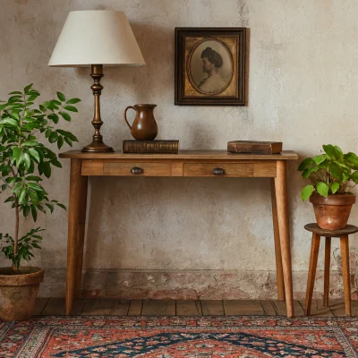 The Range Alberobello 2 Drawer Scandi Mango Wood Writing Desk - Brown