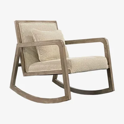 Andrew Martin Jed Rocking Chair White, Rocking Chair - Andrew Martin Boucle