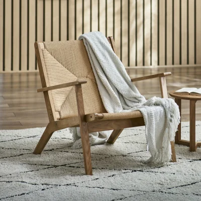 Happy Beds Icaria - Woven Chair - Oak - Wooden - Happy Beds