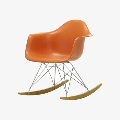 Made in Design RE RAR - Eames Plastic Armchair Rocking chair plastic material orange / (1950) - Recycled - Vitra