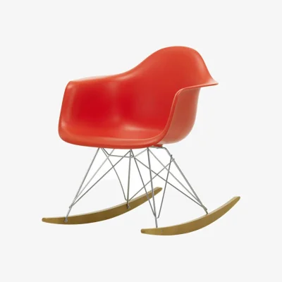 Made in Design RE RAR - Eames Plastic Armchair Rocking chair plastic material red / (1950) - Recycled - Vitra