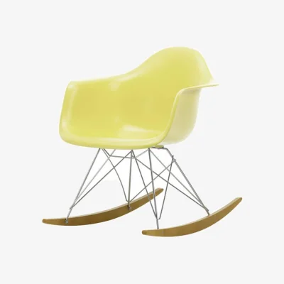 Made in Design RE RAR - Eames Plastic Armchair Rocking chair plastic material yellow / (1950) - Recycled - Vitra