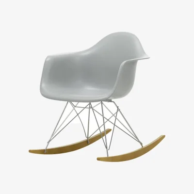 Made in Design RE RAR - Eames Plastic Armchair Rocking chair plastic material grey / (1950) - Recycled - Vitra