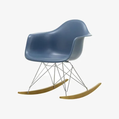 Made in Design RE RAR - Eames Plastic Armchair Rocking chair plastic material blue / (1950) - Recycled - Vitra