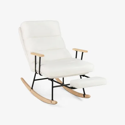 The Range Teddy Velvet Nursery Rocking Chair - White