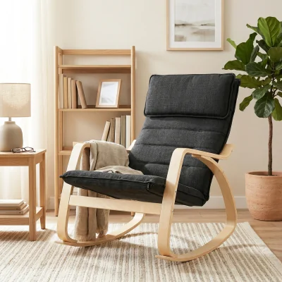 The Range HOMCOM Comfortable Relax Rocking Chair with High Back - Black