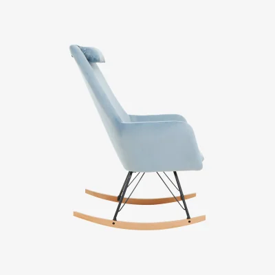 The Range Stockholm Blue Velvet Rocking Chair - Blue
