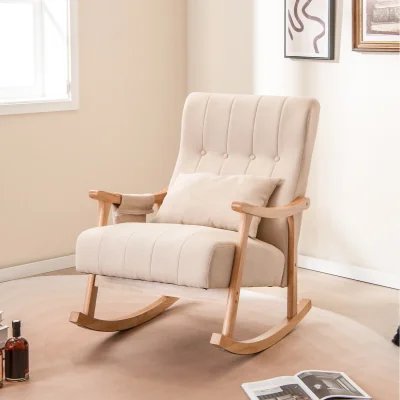 The Range Nursery Rocking Chair Upholstered Glider Rocker - Beige