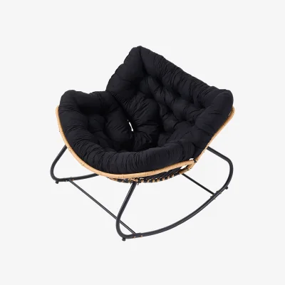 The Range Modern Rocking Chair with Cushion - Black