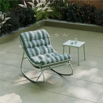 The Range Charles Bentley Porto Stripe Rocking Chair - Green