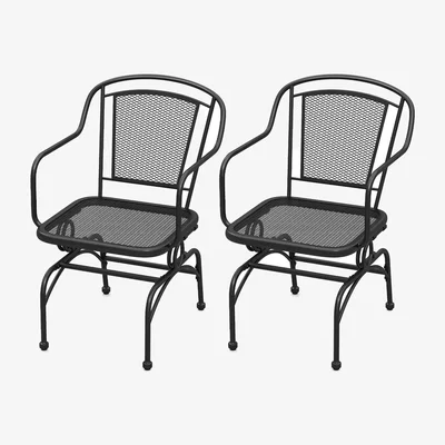 The Range Set of 2 Patio Rocking Chairs - Black