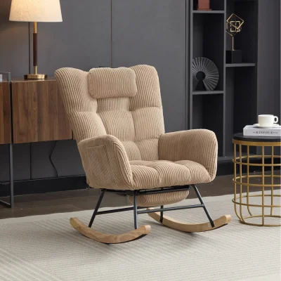 The Range NECHE Rocking Chair with Adjustable Footrest - Brown