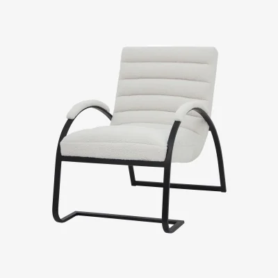 The Range Boucle Ribbed Ark Rocking Chair - Black