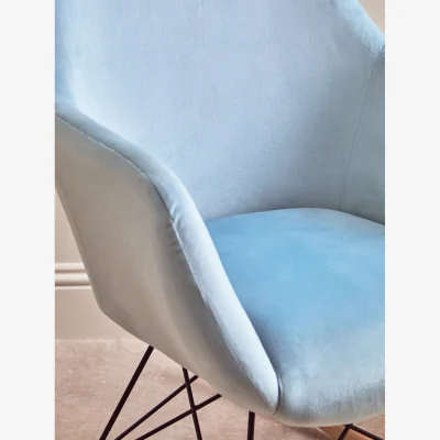 The Range Stockholm Small Blue Velvet Rocking Chair - Blue