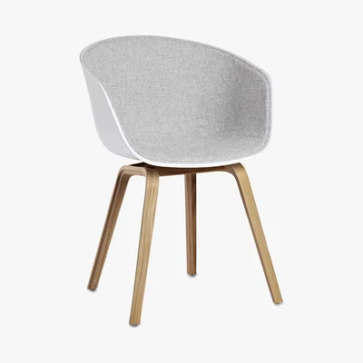Amara HAY - About A Chair AAC22 with Front Upholstery - White Shell